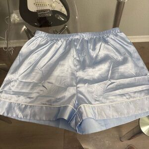 Sky Blue Women's Satin Pajama Shorts